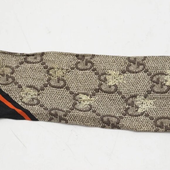 GUCCI Twill Monogram GG Bees Twill Neck Bow Scarf (CSC039343) - Picture 6 of 10